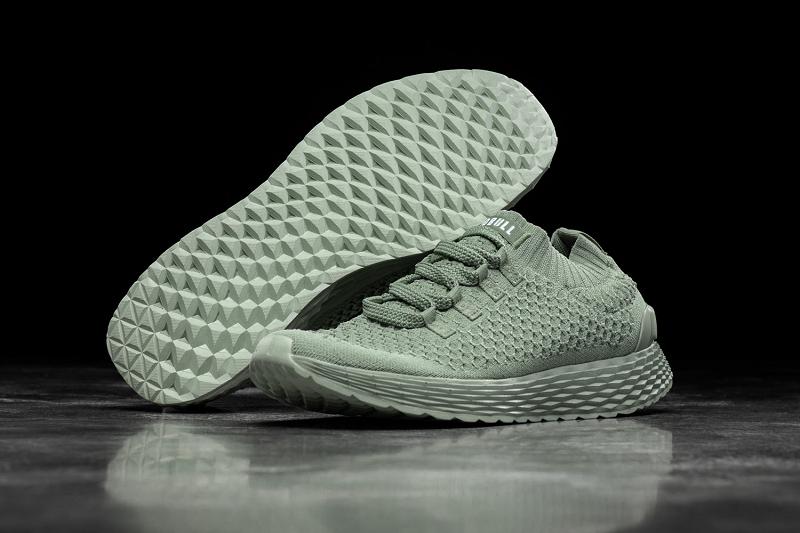 Men's Nobull Seafoam Reflective Knit Running Shoes Mint | SG X2031Y